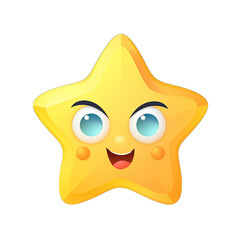 Star icon isolated on white background. Cute emoticon. Vector illustration.Generative Ai