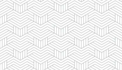 Abstract geometric pattern with stripes, lines. Seamless vector background. White and gray ornament. Simple lattice graphic design.