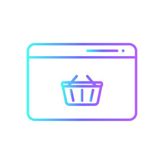 E-commerce e-commerce icons collection with purple blue outline style. buy, store, online, sale, purchase, business, shop. Vector Illustration