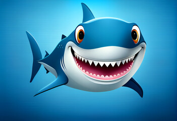 Happy Shark with widely opened mouth