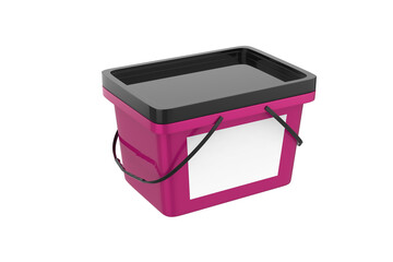 10L Matte Plastic Bucket Mockup Isolated On White Background. 3d illustration