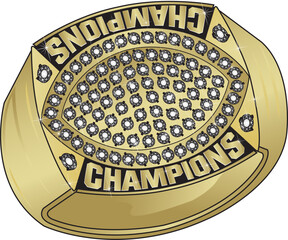 Champions Ring - Football Championship Ring
(Remove top Champions text and insert your team, school or city name)