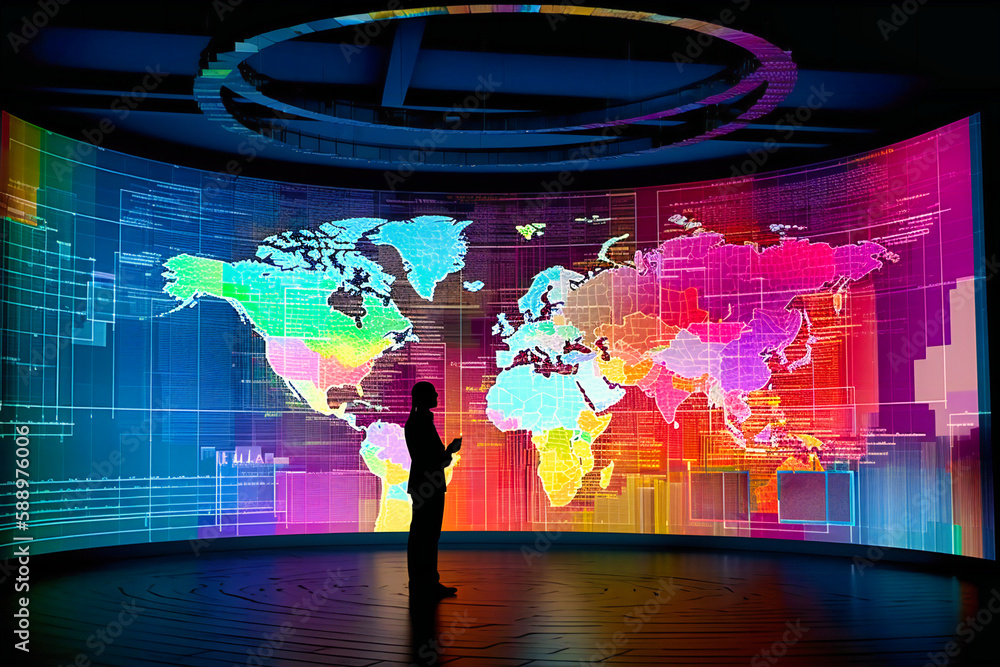 Poster dive into the world of business analytics with a mesmerizing chart and a dedicated analyst