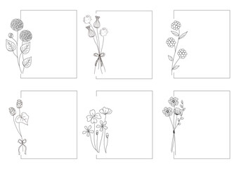 



草花 花束 メモ帳 スクエア フレーム セット
