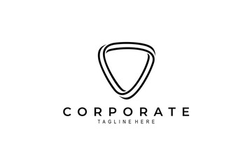 Shield logo vector icon template with simple line style