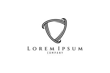 Shield protection guard logo vector template with line style