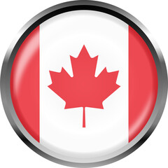 世界の国旗イラストアイコン☆カナダ☆	銀色の枠