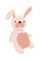 Cute stuffed rabbit sitting