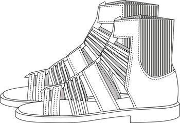 drawing,clothing,vector,illustration,smart fisherman sandal,sandal,girl sporty fisherman,marian shoes,footwear,decorated gladiator sandal,modernist sandal,cagged,footwear, shoes,women,young shoes