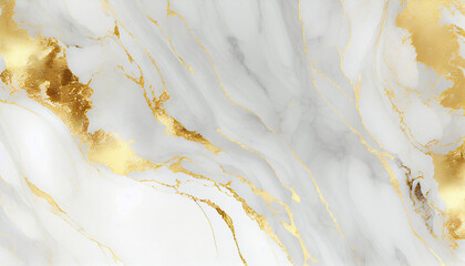 White with gold marble texture background. Generative AI
