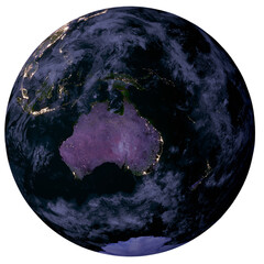 The Earth. Nightly Australian continent, NewHolland. Elements of this image furnished by NASA.