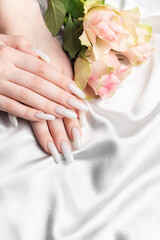 Stylish trendy female manicure.