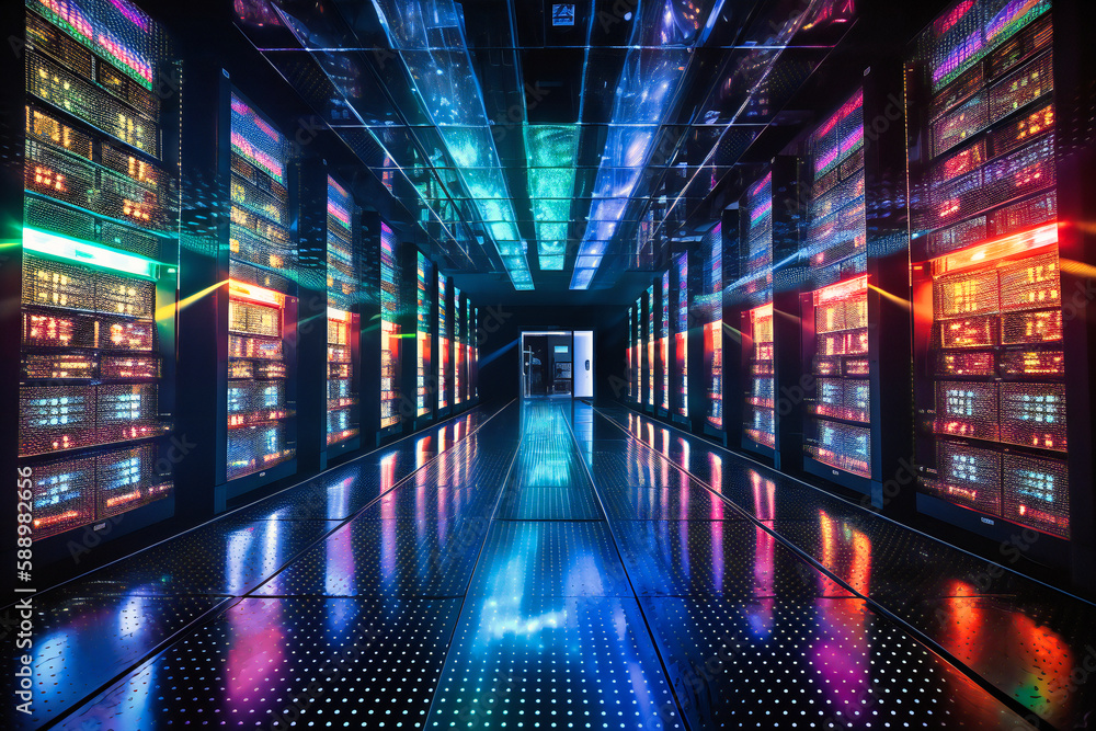 Poster explore the intricate, cutting-edge infrastructure of a cloud computing data center