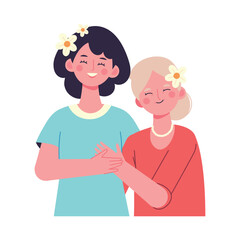 Family love women together, mothers day