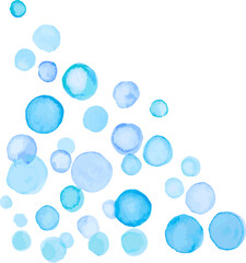 Blue Watercolor Bubbles Vector Illustration