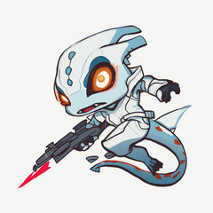 gekko souldier illustration created with Generative AI technology