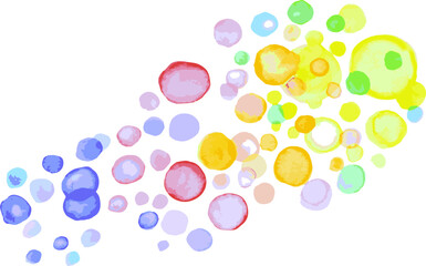 Rainbow Watercolor Bubbles Vector Illustration