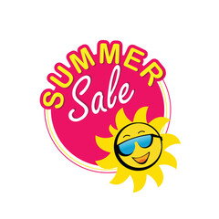 Summer Sale, Hot deal, Hot Offer Logo Unit Vector Template Design, Sun, Cool