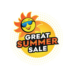 Summer Sale, Hot deal, Hot Offer Logo Unit Vector Template Design, Sun, Cool