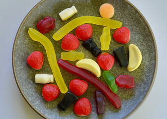 Assorted candy on a plate