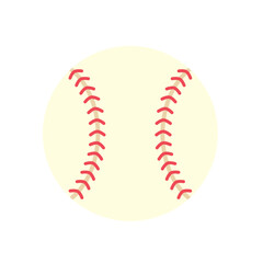 野球のボールのイラスト　白背景　クリップアート　ベクター　アイコン　シンプル
