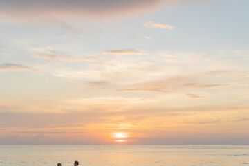 Fototapeta premium background sky sunset beach front colorful beautiful patong phuket thailand