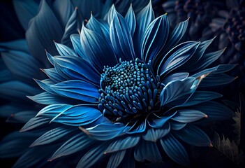 Background blue flower. Generative AI