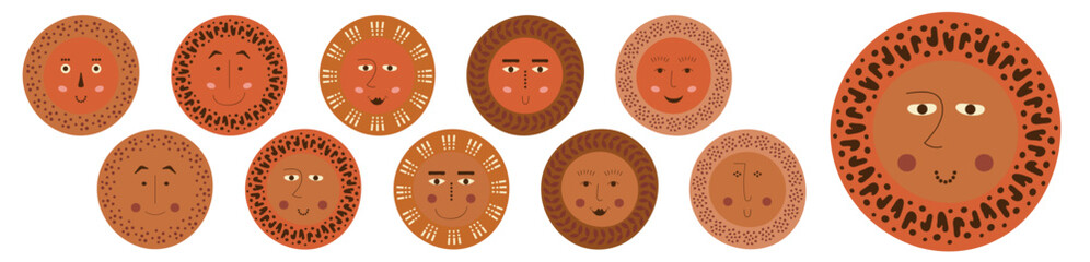 Obraz premium Male bizarre visage, abstract personage, mascot design, funny face, cute icon