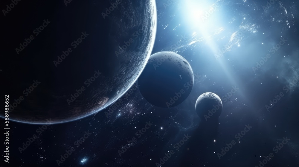Wall mural deep space view, made with generative ai