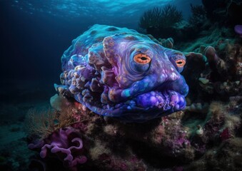 Tropical fish underwater. Generative AI.
