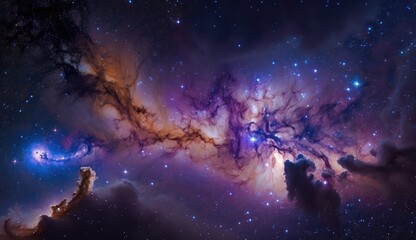 Obraz na płótnie Canvas Nebula in the deep of space, made with generative ai