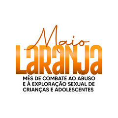 MAIO LARANJA - COMBATE A EXPLORAÇÃO SEXUAL -  PNG - VETOR SEM FUNDO