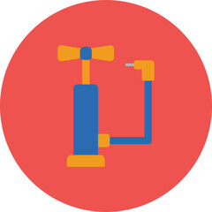 Air Pump Multicolor Circle Flat Icon