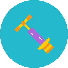 Pogo Stick Multicolor Circle Flat Icon