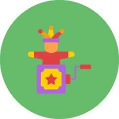 Jack In The Box Multicolor Circle Flat Icon