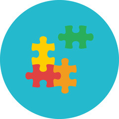 Fototapeta premium Puzzle Multicolor Circle Flat Icon