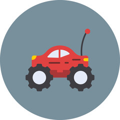 Rc Car Multicolor Circle Flat Icon