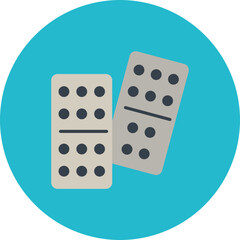 Dominoes Multicolor Circle Flat Icon
