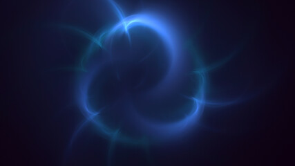 3D rendering abstract blue fractal light background