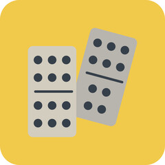 Dominoes Multicolor Round Corner Flat Icon