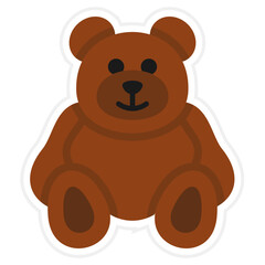 Teddy Bear Sticker Icon