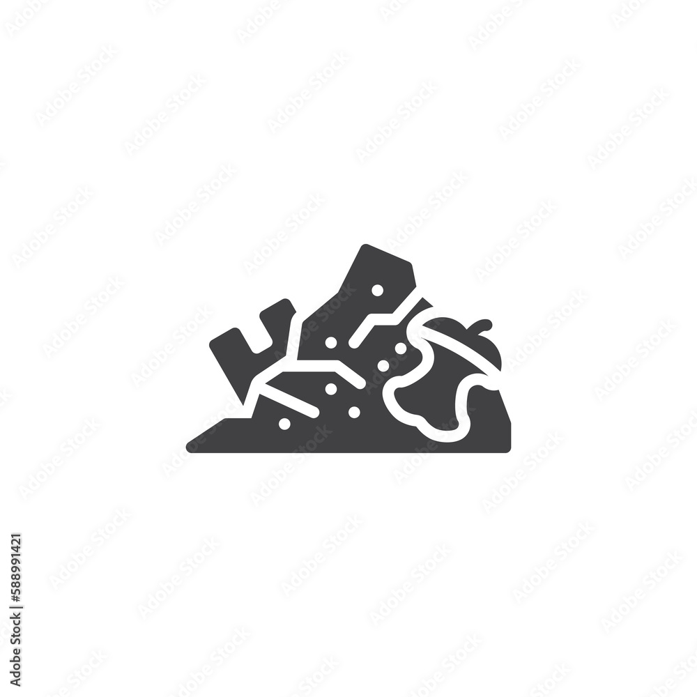 Poster garbage dump vector icon