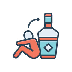 Color illustration icon for depend 