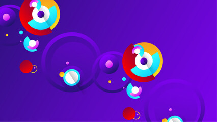 Gradient geometric round shapes background