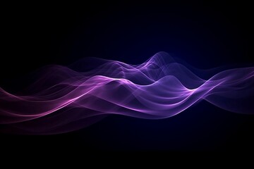 Abstract Glow Colorful Line on Black Background. Design Illustration with Wave Effect
