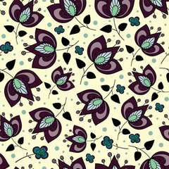 Seamless pattern with beautiful flowers. Vector file for designs.s
