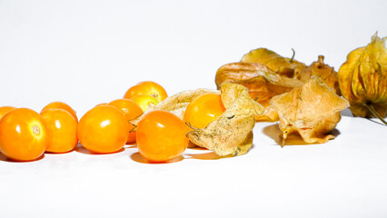Cape gooseberry fruit on white background
