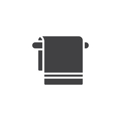Towel and hanger rack vector icon