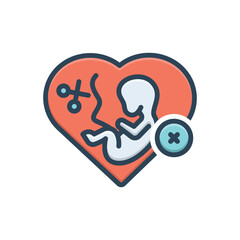 Color illustration icon for abortion 