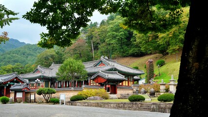 Fototapeta na wymiar Beautiful scenery of Haeinsa Temple in Korea